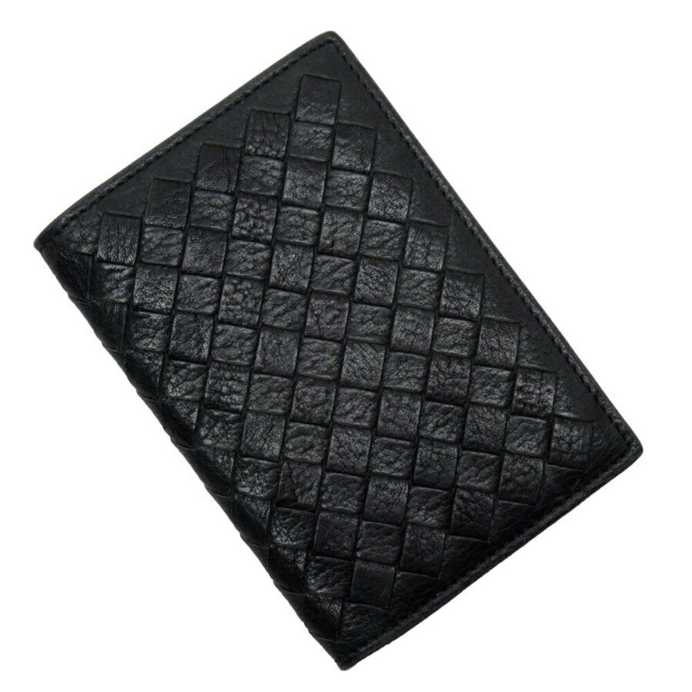 Bottega Veneta Card Case Wallet Intrecciato leather black x gray